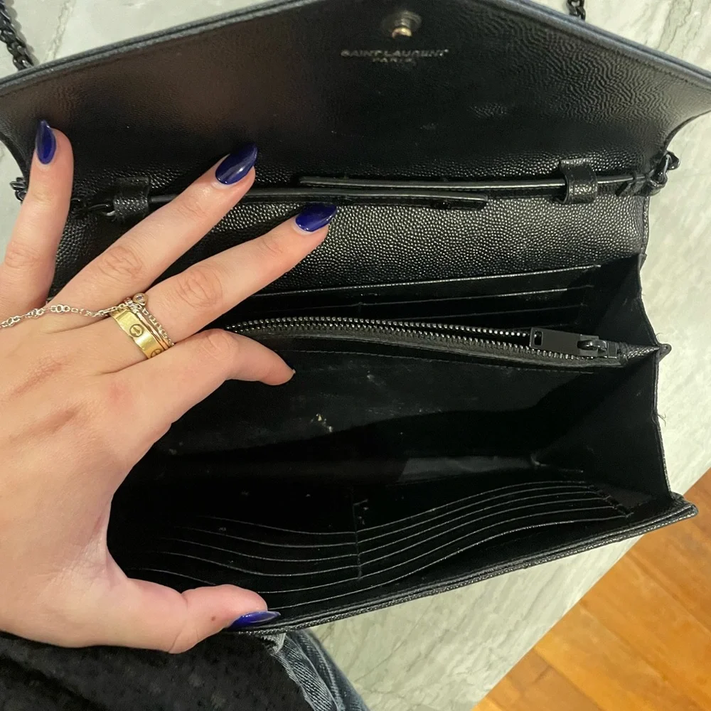 YSL black on black envelope handbag - Picture 4 of 13